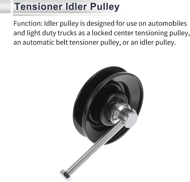 RATCHROLL Drive Belt Idler Pulley for Toyota Pick Up 1982-1995 Serpentine Tensioner Pulley Idler with Bolt Washer No.8844035040/8844035010/MR568933 Black 1 Pcs - Image 5