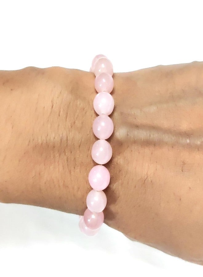Jewel string rose quartz bracelet for girls boys men women(size 7 inches) - Image 3