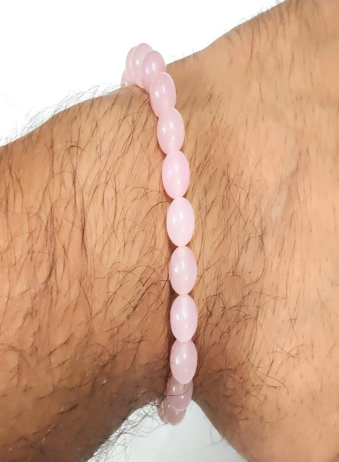 Jewel string rose quartz bracelet for girls boys men women(size 7 inches) - Image 4