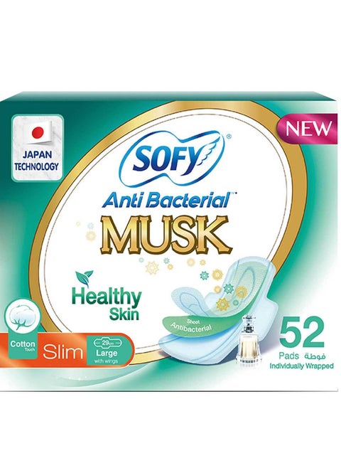Anti Bacterial Sanitary Pads With Musk Large 52 Pieces