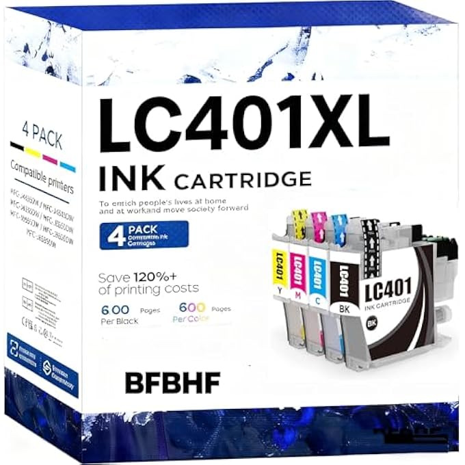 LC401XL LC401 MFC-J1010DW INK CARTRIDGES FOR BROTHER PRINTER LC 401 401XL FOR MFC-J1010DW MFC-J1170DW MFC-J1012DW MFC-J1800DW MFC J1010DW PRINTER INK 401 - Image 1