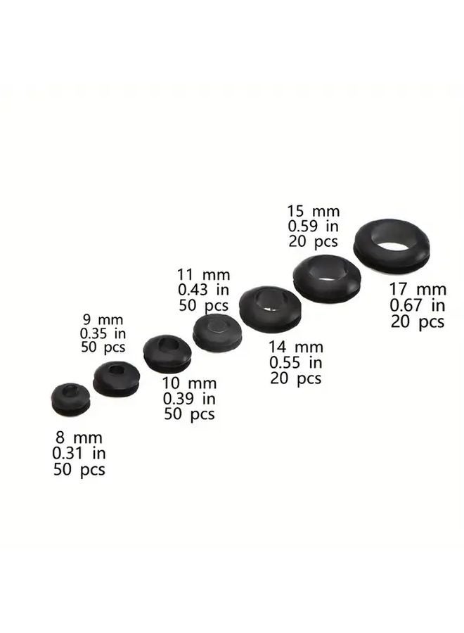 260pcs Rubber Grommet Set Assorted Blank Cable Seals Insulation Material Cable Gasket Kit - Image 4