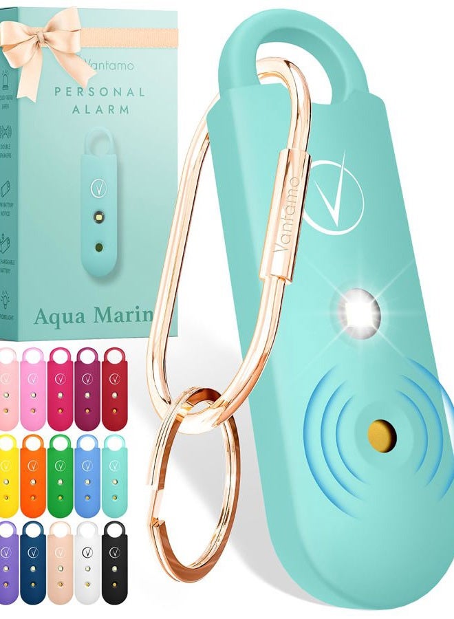 Vantamo Pocket Alarm Extra Loud 130 dB with 2 Speakers for Self-Defence Women, Bright Torch & Battery Warning, Alarm for Women on the Go with Key Ring - Image 1