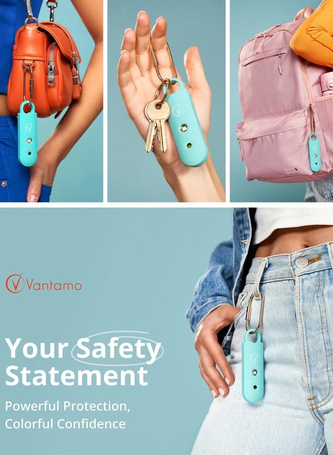 Vantamo Pocket Alarm Extra Loud 130 dB with 2 Speakers for Self-Defence Women, Bright Torch & Battery Warning, Alarm for Women on the Go with Key Ring - Image 2