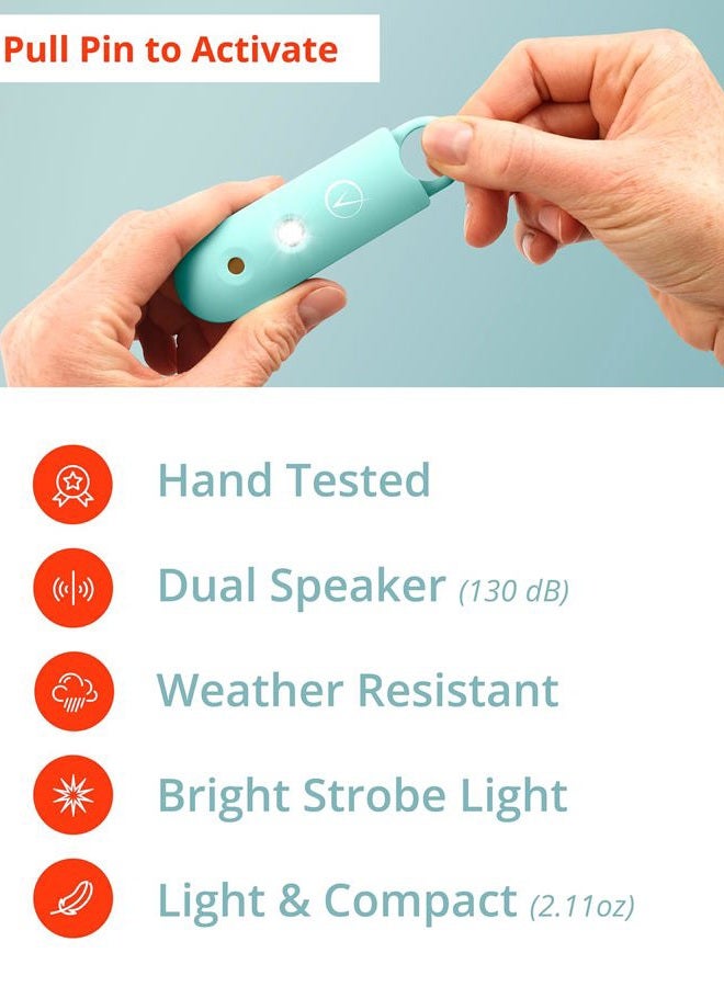 Vantamo Pocket Alarm Extra Loud 130 dB with 2 Speakers for Self-Defence Women, Bright Torch & Battery Warning, Alarm for Women on the Go with Key Ring - Image 5