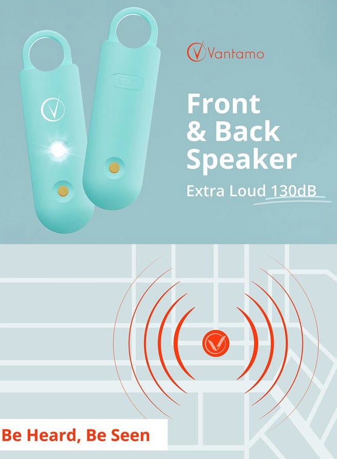 Vantamo Pocket Alarm Extra Loud 130 dB with 2 Speakers for Self-Defence Women, Bright Torch & Battery Warning, Alarm for Women on the Go with Key Ring - Image 3
