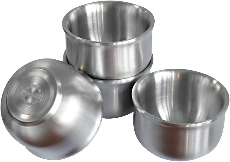 BangBoom 4 Pack 304 Stainless Steel Bowl Sets10 OZ Capacity Doublewalled Insulated Metal Bowls Lightweight Unbreakable Dinnerware in Kitchen for Rice Soup Ice Cream Serving Tableware 105CM Bowl - Image 1