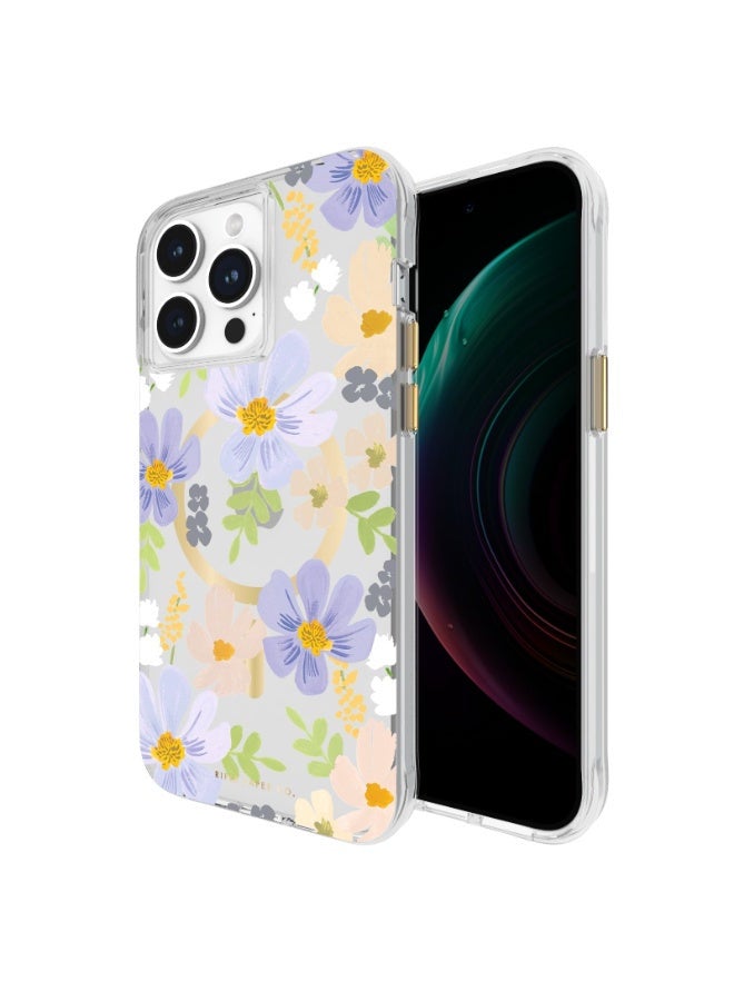 Rifle Paper Co. iPhone 15 Pro Max Case with Magsafe - Printed in full color and foil stamped - Imported - Pastel Marguerite  - Image 3