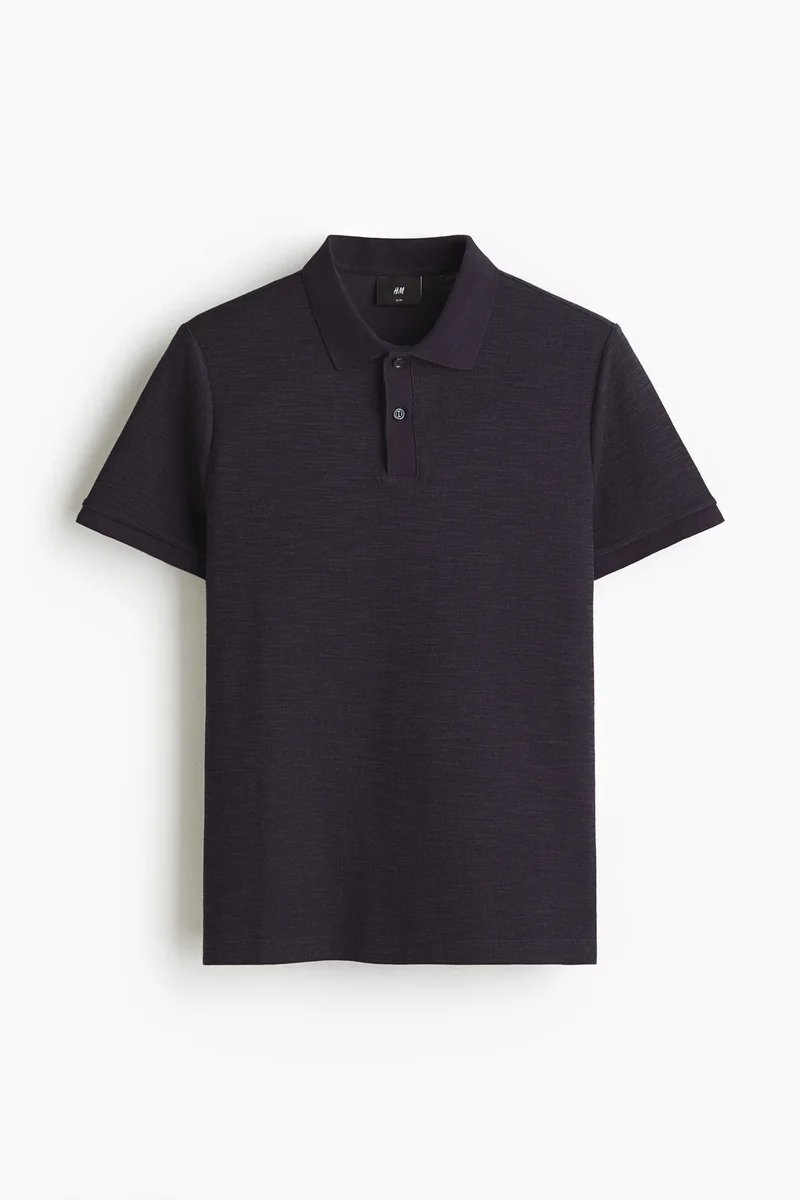 H&M Slim Fit Jacquard-knit polo shirt