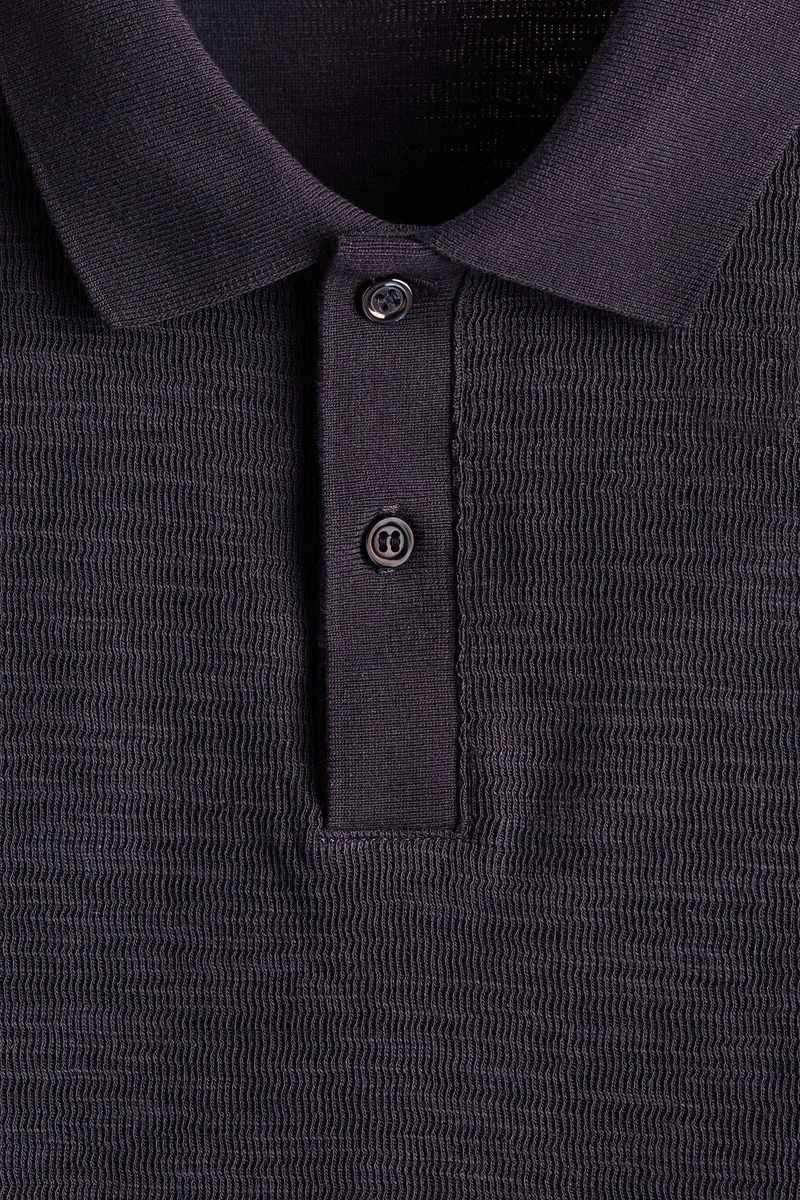H&M Slim Fit Jacquard-knit polo shirt
