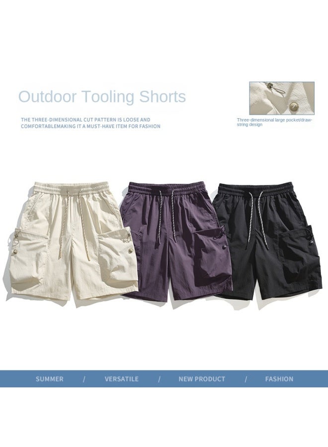 Izexx Summer New Arrival Multi-pocket Workwear Shorts Men's Loose Casual Outdoor Sports All-match Shorts Men's Outer Wear - Image 4