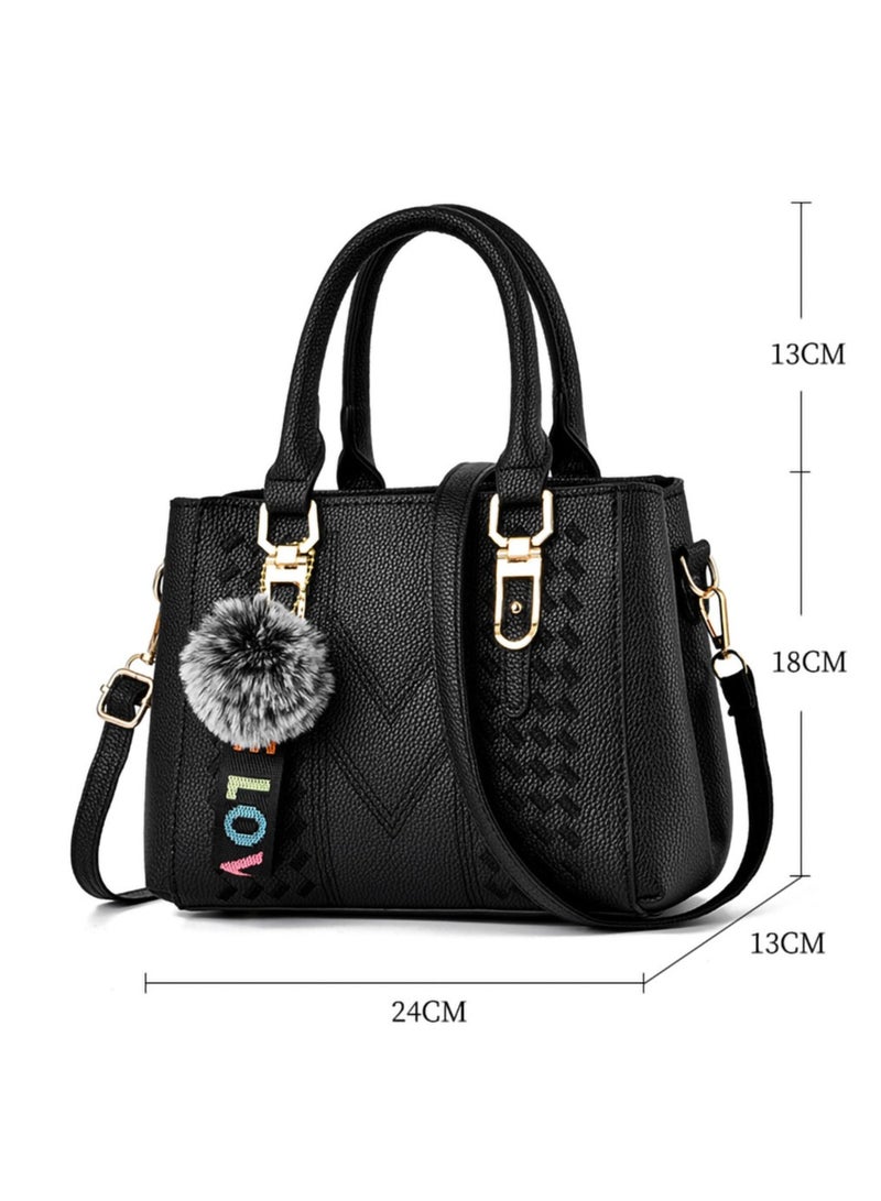 VIDSID PU Leather Handbag for Women, Adjustable Shoulder Bag with Double Zipper Compartments, Ideal for Work & Outdoor, Spacious and Durable with Easy Access Pockets (Grey) - Image 2