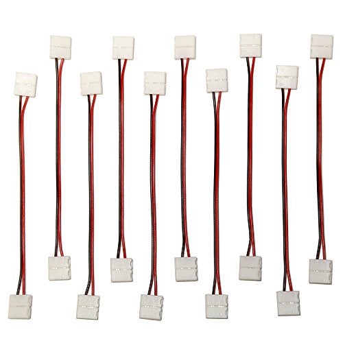 EvZ 10PCS LED 5050 Single Colour Strip Light Connector 2 Pin Conductor 10 mm Wide Strip Jumper - Image 1