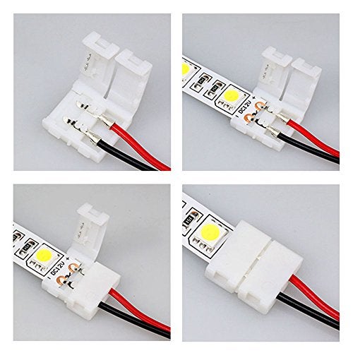 EvZ 10PCS LED 5050 Single Colour Strip Light Connector 2 Pin Conductor 10 mm Wide Strip Jumper - Image 5