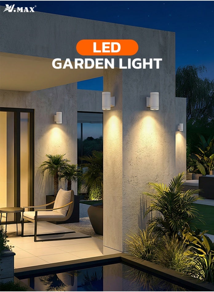 Vmax 1 Piece 12W LED Outdoor Wall Light  16.3 cm - 2000LM Warm White 3000K Aluminum Waterproof Garden Lamp - Image 5