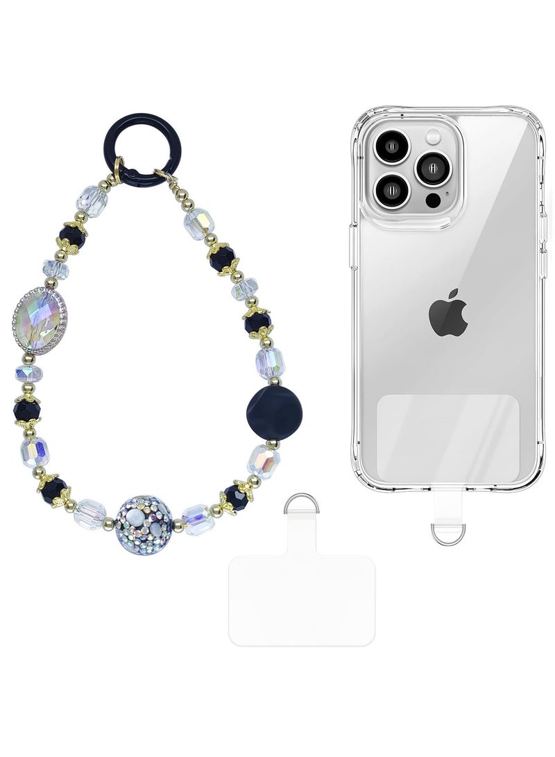Phone Wrist Strap, Cellphone Beaded Lanyard with Tether Tab, Anti Theft Charm Bracelet, Hands-Free Wristlet for Women and Girls - Image 1
