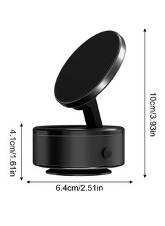 DIGI CORE 360 Degree Car Phone Holder Magnetic Car Holder Windshield Phone Mount Car Phone Mount With Magnetic Hold, Vacuum Suction Phone Mount For Smartphones, Magnetic Suction Cup Phones Holder Black  - Image 2