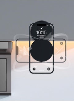 DIGI CORE 360 Degree Car Phone Holder Magnetic Car Holder Windshield Phone Mount Car Phone Mount With Magnetic Hold, Vacuum Suction Phone Mount For Smartphones, Magnetic Suction Cup Phones Holder Black  - Image 3