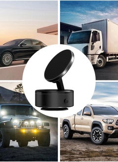 DIGI CORE 360 Degree Car Phone Holder Magnetic Car Holder Windshield Phone Mount Car Phone Mount With Magnetic Hold, Vacuum Suction Phone Mount For Smartphones, Magnetic Suction Cup Phones Holder Black  - Image 5