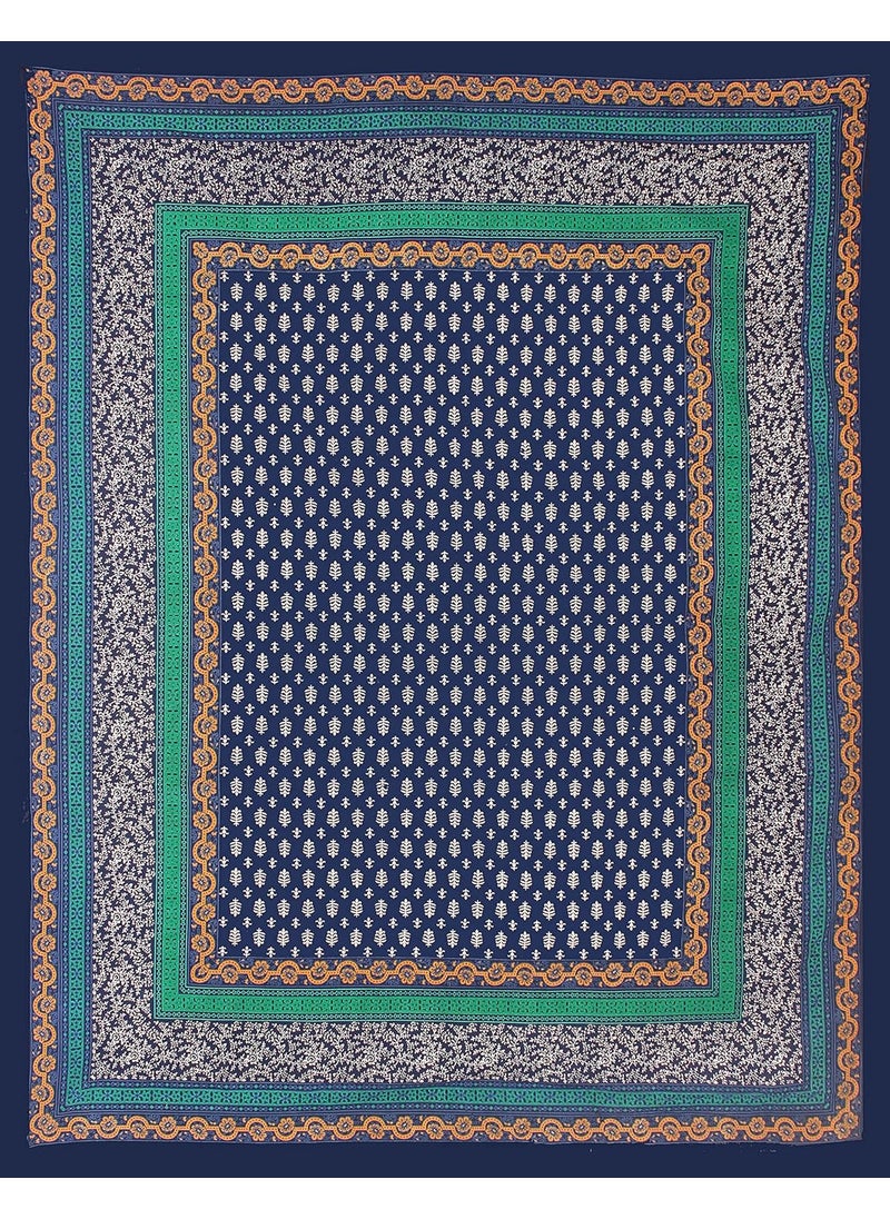Queenie Queenie Brand 100 Cotton Comfort 144 TC Hand Block Print Rajasthani Jaipuri Traditional King Size Bedsheet for Double Bed with 2 Pillow Covers Black King Size  - Image 4