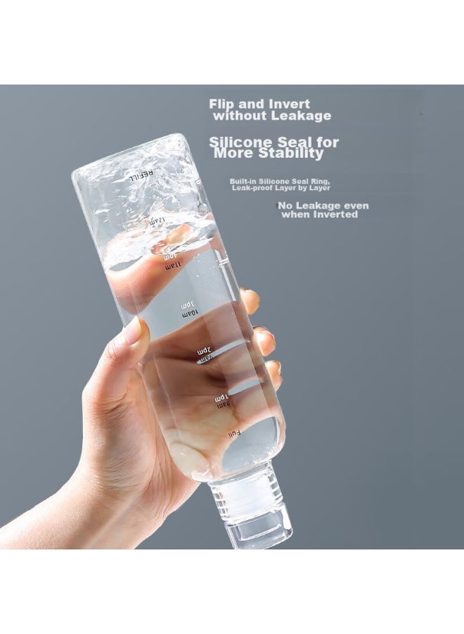 Dipple Dipuer Graduated Glass Cup, Popular Water Cup, Stylish Juice Drinking Cup For Students, Graduated Water Cup, Portable Cup - Image 4