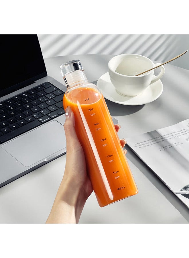 Dipple Dipuer Graduated Glass Cup, Popular Water Cup, Stylish Juice Drinking Cup For Students, Graduated Water Cup, Portable Cup - Image 1