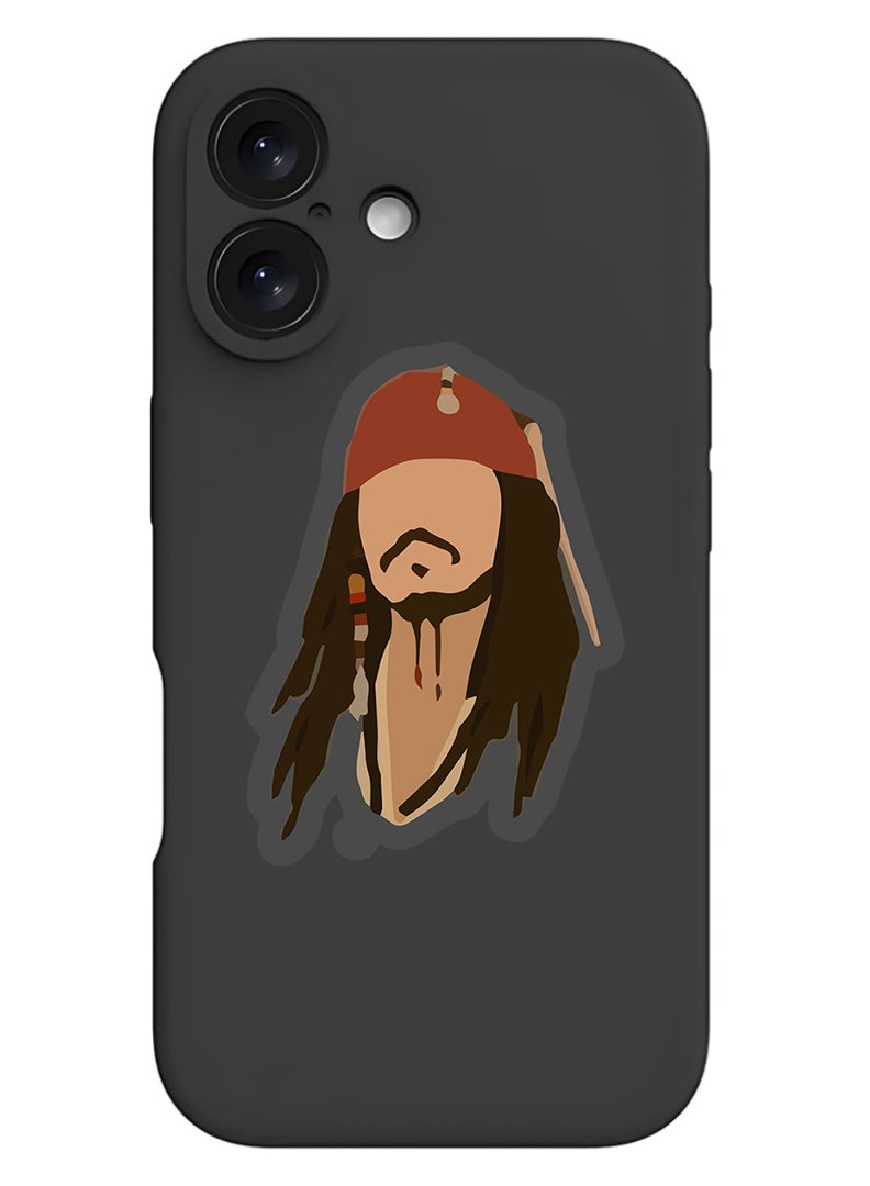 Theodor Protective Slim Fit Case Liquid Silicone Cover with Full Body Protection Anti-Scratch Shockproof Case For Apple iPhone 17 (Black) Pirate - Image 1