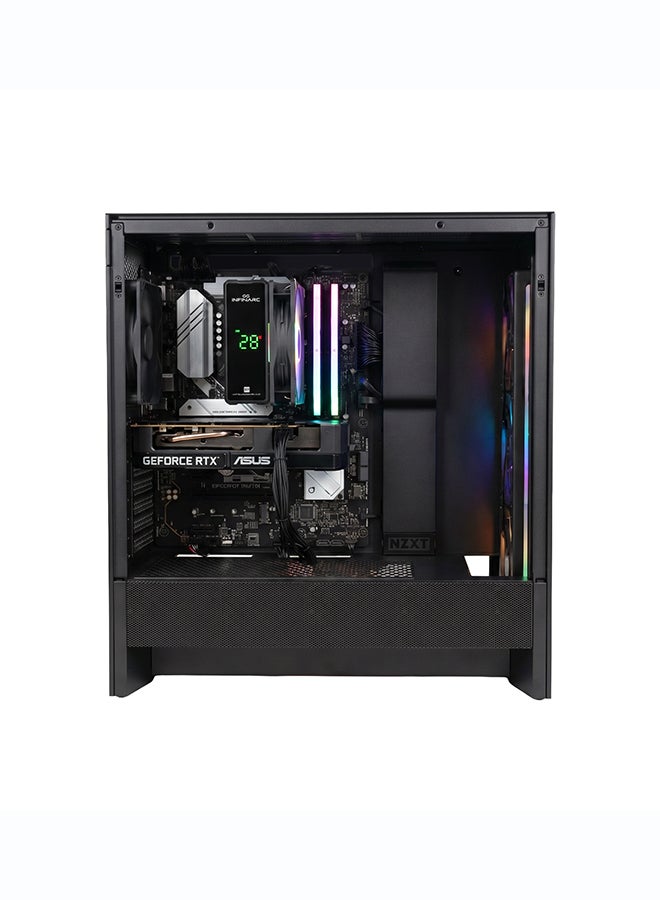 انفني ارك INFINIARC 5060ti جهاز كمبيوتر مكتبي للألعاب (Intel Core Ultra 5, RTX 5060ti 8G GPU, 16GB DDR5 RAM, 1TB SSD, لوحة أم B860, صندوق NZXT H5, مبرد هوائي رقمي ARGB, مزود طاقة 750W Gold, Windows PRO) أسود - Image 3