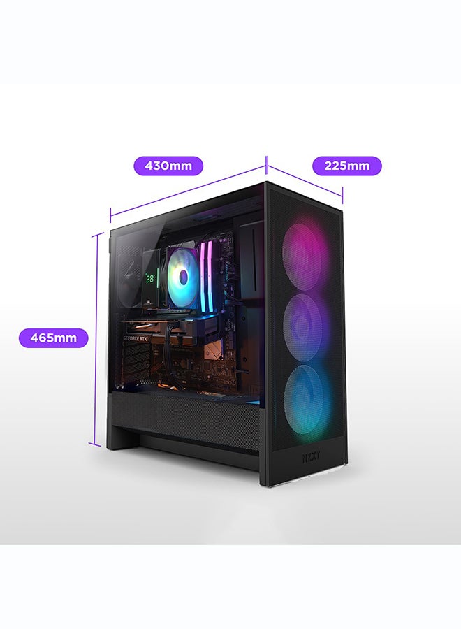 انفني ارك INFINIARC 5060ti جهاز كمبيوتر مكتبي للألعاب (Intel Core Ultra 5, RTX 5060ti 8G GPU, 16GB DDR5 RAM, 1TB SSD, لوحة أم B860, صندوق NZXT H5, مبرد هوائي رقمي ARGB, مزود طاقة 750W Gold, Windows PRO) أسود - Image 5