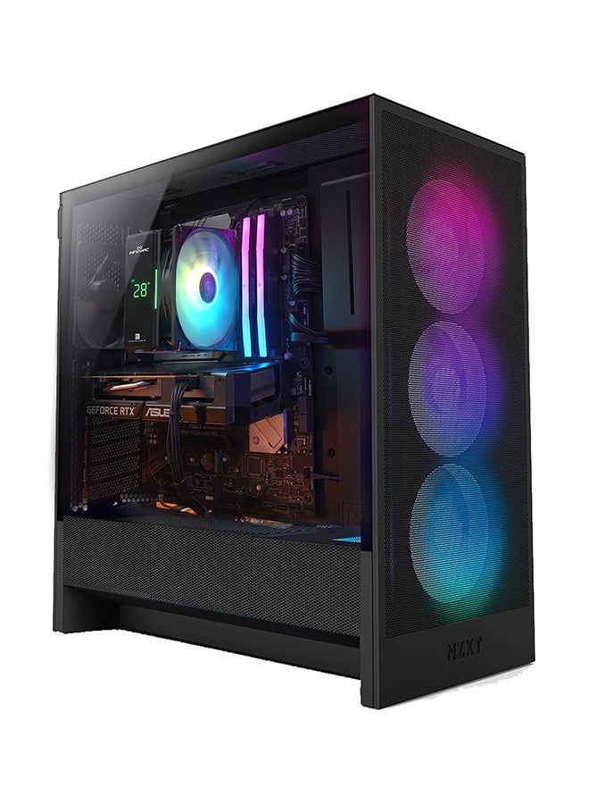انفني ارك INFINIARC 5060ti جهاز كمبيوتر مكتبي للألعاب (Intel Core Ultra 5, RTX 5060ti 8G GPU, 16GB DDR5 RAM, 1TB SSD, لوحة أم B860, صندوق NZXT H5, مبرد هوائي رقمي ARGB, مزود طاقة 750W Gold, Windows PRO) أسود - Image 3