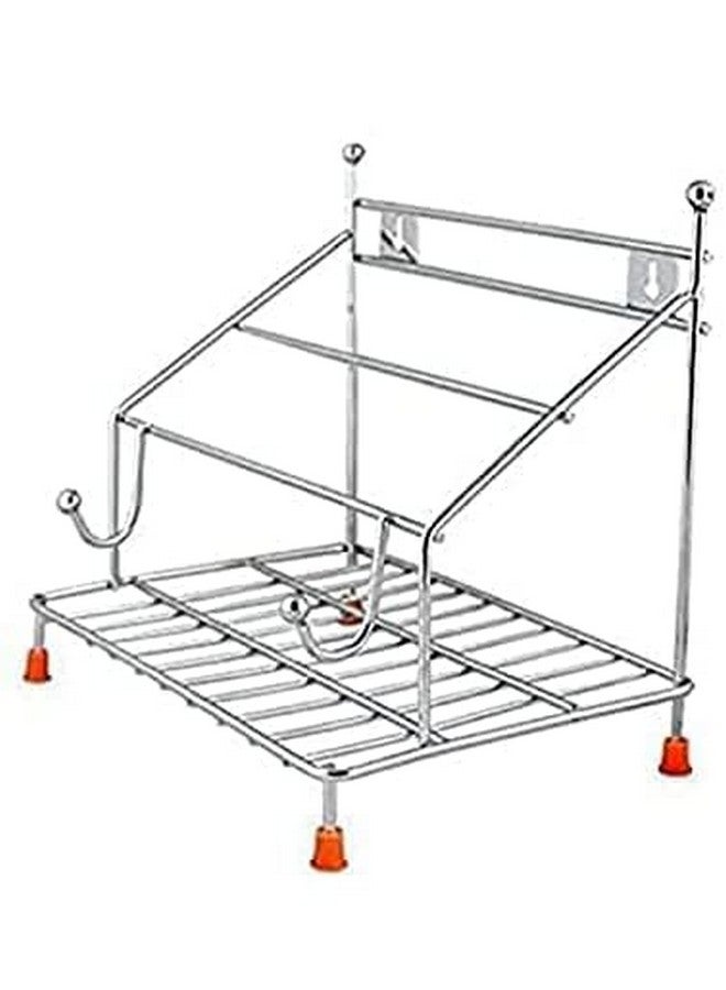 12FOR COLLECTION Stainless Steel Chakla Belan and Tawa Stand for Kitchen, 4 in 1 Chakla Belan Stand with Chimta and Rolling Pin Board Holder - Image 4