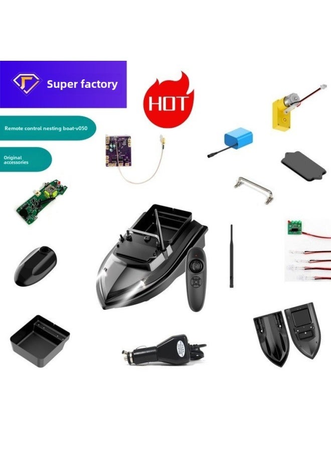 Generic - V050 Nest Boat Positioning Fishing Boat Model Hook Boat Accessories Bare Boat Main Board Motor Remote Control Battery-Color:2011-5-015 British Standard Charger - Image 1