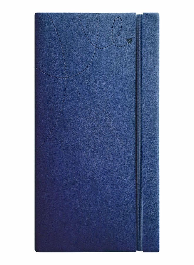 Anupam B5 Flxy Notebook | 192 Pages | College Ruled Notebook | 80 Gsm Paper | Leather Textured PU with Timeless Paper Plane Impression Cover | Matching Elastic Closure (Blue) - Image 1