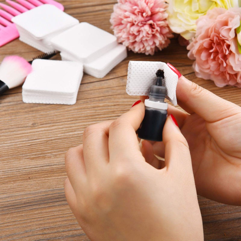 Maitys 1000 Pieces Eyelash Extension Glue Wipes Eyelash Glue Cleaner Non Woven Fabric Glue Wipes Lash Supplies Accessories Tools for Eyelash Extension Glue and Nail Polish Bottle (White) - Image 5