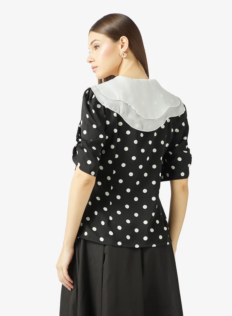 ELLA Polka Print Blouse