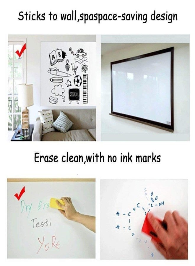 Awestuffs Whiteboard Self Adhesive Wallpaper Sticker for Kids Home Classroom Office Room with Free Marker (White, XL - 45 x 200 cm) - Image 3