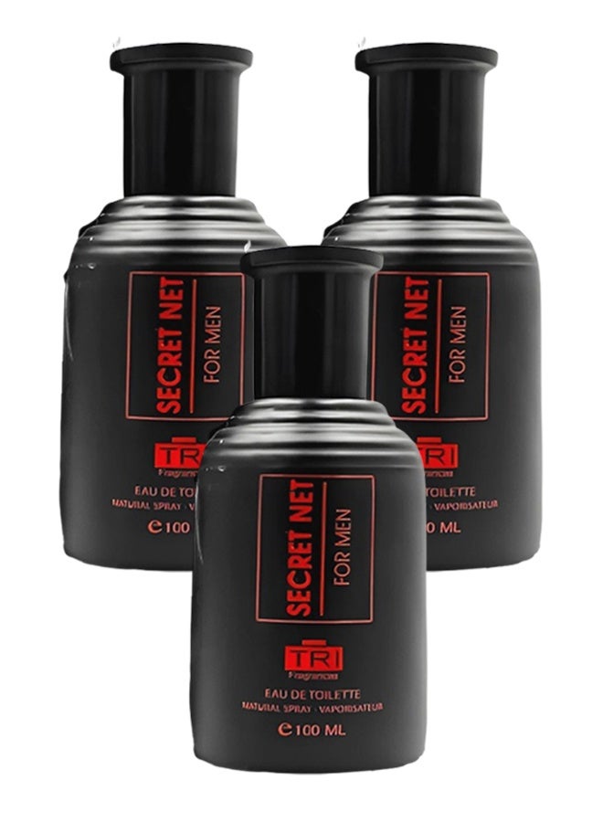 عطور TRI 3 قطع عطر سيكريت نت للرجال 100 مل - Image 1
