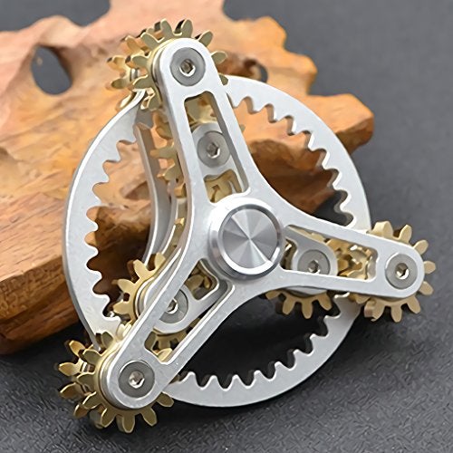Bitopbi Pure Brass Fidget Spinner Gears Linkage Fidget Metal DIY Hand Spinner Spins Long Time EDC Focus Meditation Break Bad Habits ADHD with Multiple Premium Bearings 13 Bearings White - Image 5
