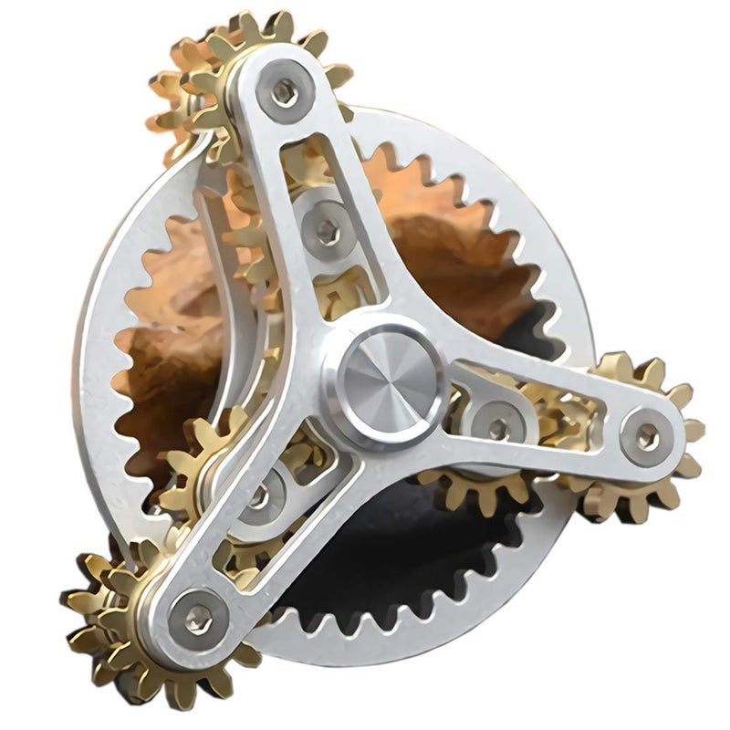 Bitopbi Pure Brass Fidget Spinner Gears Linkage Fidget Metal DIY Hand Spinner Spins Long Time EDC Focus Meditation Break Bad Habits ADHD with Multiple Premium Bearings 13 Bearings White - Image 3