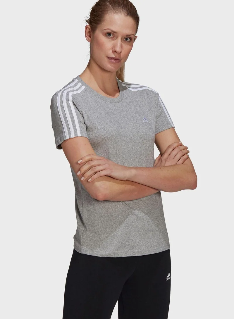 Adidas W 3S T Grey Training T-Shirts 2XS