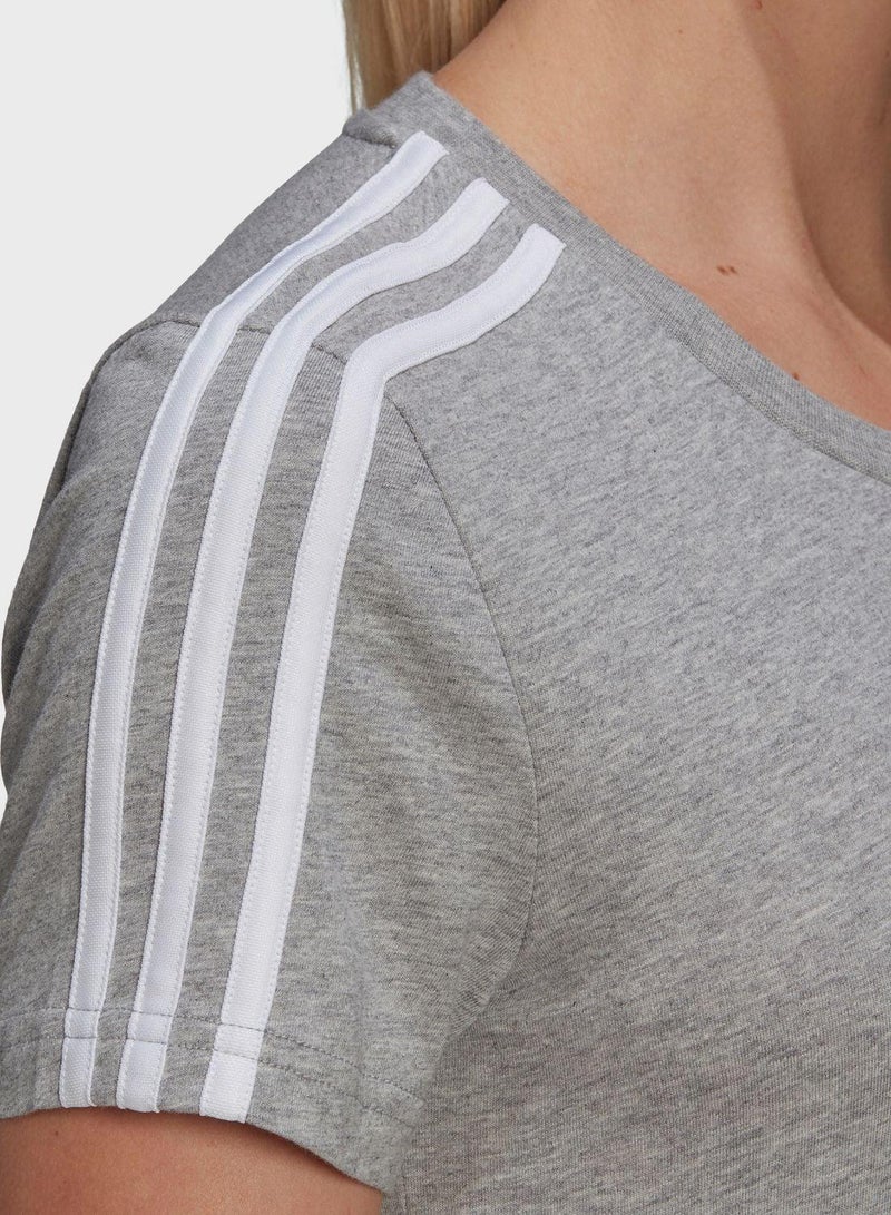 Adidas W 3S T Grey Training T-Shirts 2XS - Image 4