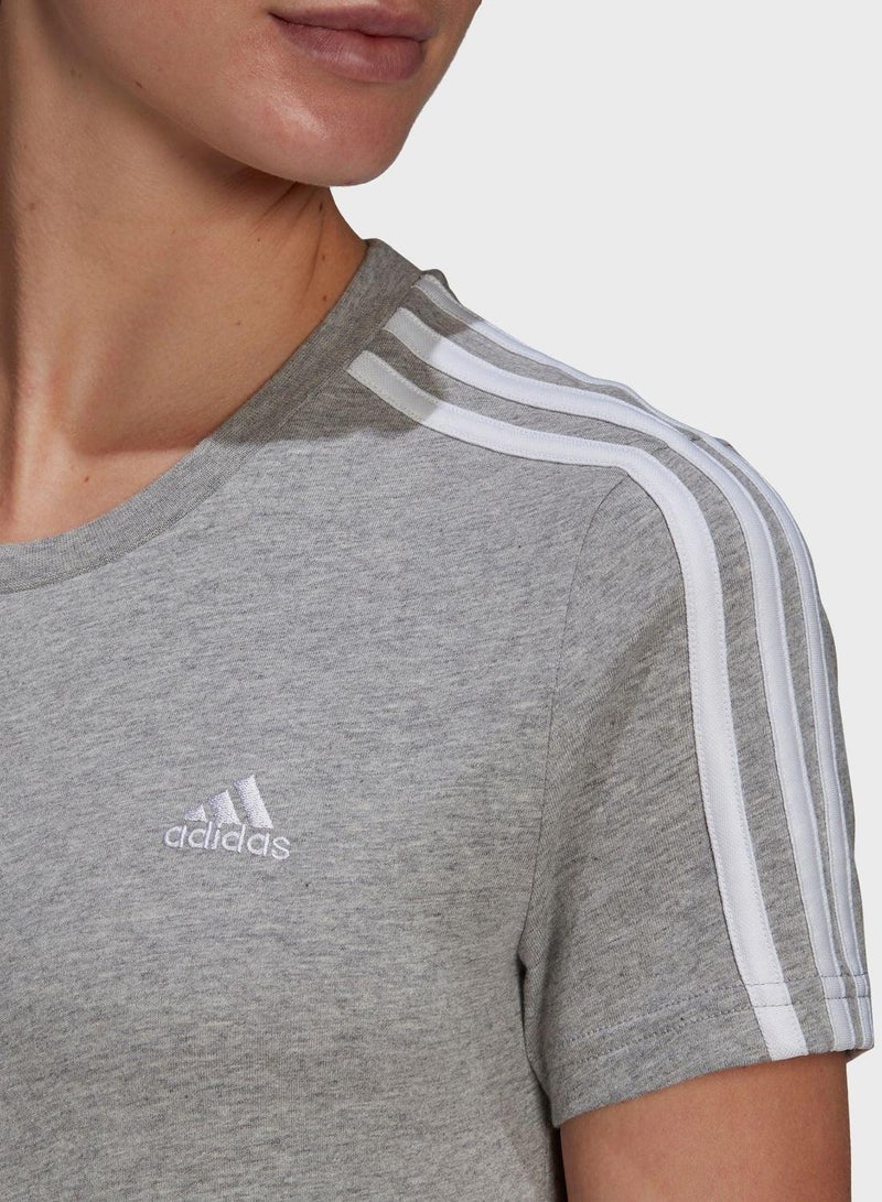 Adidas W 3S T Grey Training T-Shirts 2XS - Image 3