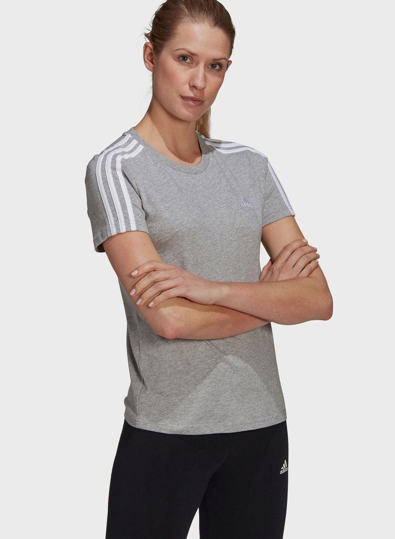 Adidas W 3S T Grey Training T-Shirts 2XS - Image 5