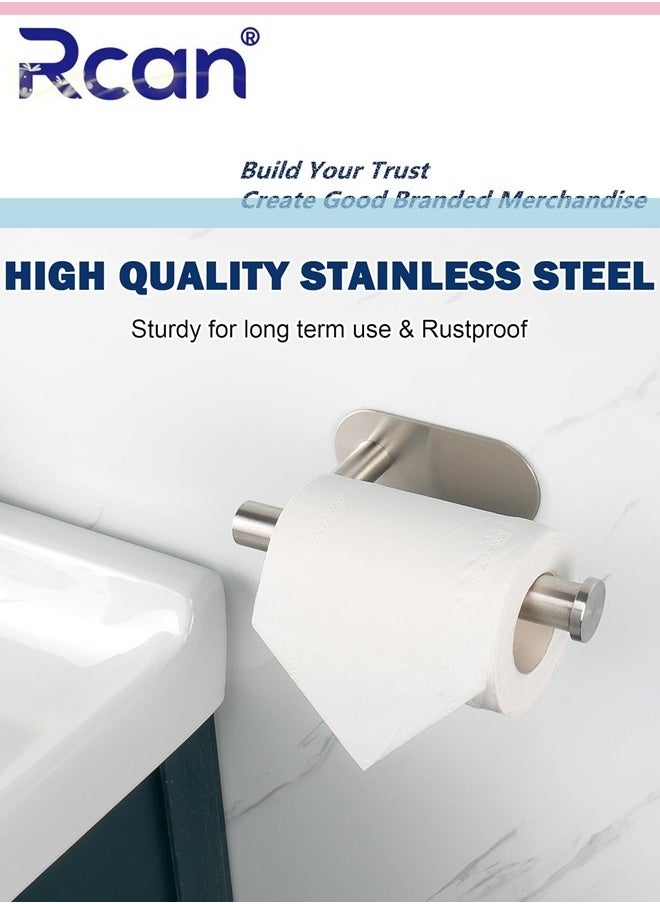 Rcan - 2 Pack Toilet Paper Holder, Self Adhesive Toilet Paper Holder Wall Mount, SUS 304 Stainless Steel Rustproof Toilet Paper Roll Holder for Kitchen Bathroom Wall Mount Bathroom Tissue Holder - Image 1