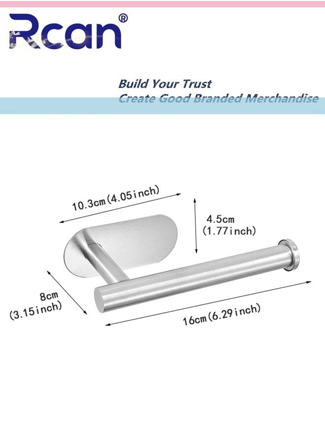 Rcan - 2 Pack Toilet Paper Holder, Self Adhesive Toilet Paper Holder Wall Mount, SUS 304 Stainless Steel Rustproof Toilet Paper Roll Holder for Kitchen Bathroom Wall Mount Bathroom Tissue Holder - Image 1