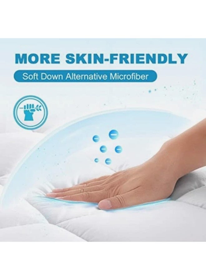 Dibaj Premium 100% Microfiber Fitted Mattress Cover with 14cm Height and Full 35cm Skirt for 120x200 cm Bed - Soft, Durable, Breathable Bedding Protector - Image 4