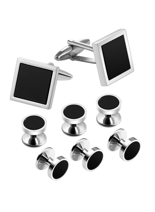 هاوسن طقم أزرار أكمام سوداء وقميص سهرة للرجال - حفلات الزفاف والأعمال في صندوق هدايا - Image 1