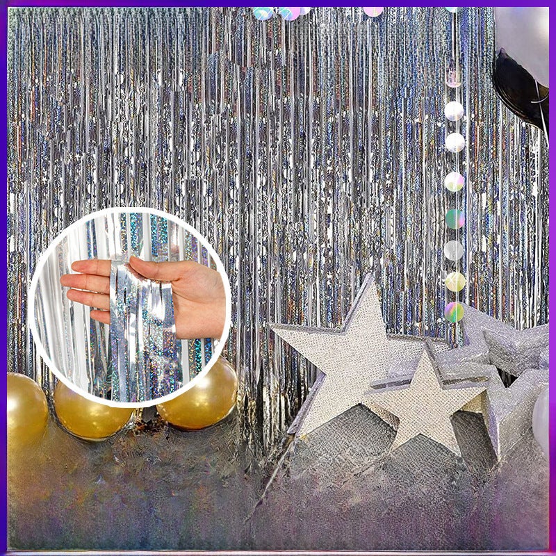 Party Foil Fringe Curtain Birthday Wedding Decor 1*1M 