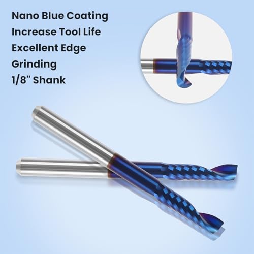 HQMaster CNC Router Bits, 10 Pack Router Bit Single End Mill Set Milling Cutter Tungsten Steel Engraving Carving Tool Kit - Image 5