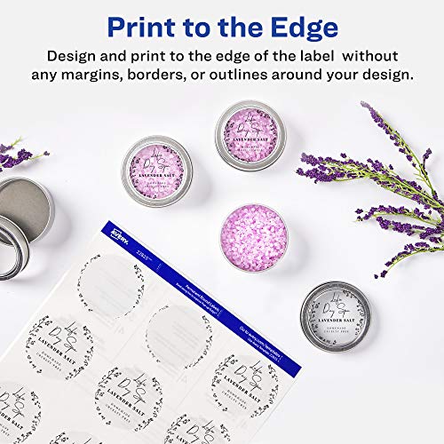 Avery Printable Round Labels with Sure Feed, 2" Diameter, Glossy Clear, 120 Customizable Labels (22825) - Image 3
